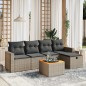 vidaXL Set de muebles de jardín 6 pzas y cojines ratán sintético gris vidaXL Set de muebles de jardín 6 pzas y cojines ratán sintético gris