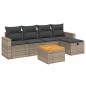 vidaXL Set de muebles de jardín 6 pzas y cojines ratán sintético gris vidaXL Set de muebles de jardín 6 pzas y cojines ratán sintético gris