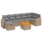 vidaXL Juego de sofás jardín con cojines beige mezcla 8 pzas ratán PE vidaXL Juego de sofás jardín con cojines beige mezcla 8 pzas ratán PE