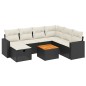 vidaXL Set de sofás de jardín 8 piezas y cojines ratán sintético negro vidaXL Set de sofás de jardín 8 piezas y cojines ratán sintético negro