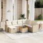 vidaXL Juego de sofás de jardín con cojines beige 8 pzas ratán PE vidaXL Juego de sofás de jardín con cojines beige 8 pzas ratán PE