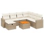vidaXL Juego de sofás de jardín con cojines beige 8 pzas ratán PE vidaXL Juego de sofás de jardín con cojines beige 8 pzas ratán PE
