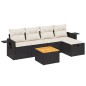 vidaXL Set de sofás de jardín 6 piezas y cojines ratán sintético negro vidaXL Set de sofás de jardín 6 piezas y cojines ratán sintético negro