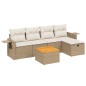 vidaXL Juego de sofás jardín con cojines 6 pzas ratán sintético beige vidaXL Juego de sofás jardín con cojines 6 pzas ratán sintético beige