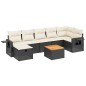 vidaXL Set de sofás de jardín 8 piezas y cojines ratán sintético negro vidaXL Set de sofás de jardín 8 piezas y cojines ratán sintético negro