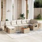 vidaXL Juego de sofás de jardín con cojines beige 8 pzas ratán PE vidaXL Juego de sofás de jardín con cojines beige 8 pzas ratán PE