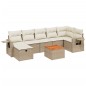 vidaXL Juego de sofás de jardín con cojines beige 8 pzas ratán PE vidaXL Juego de sofás de jardín con cojines beige 8 pzas ratán PE