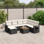 vidaXL Set de sofás de jardín 8 piezas y cojines ratán sintético negro vidaXL Set de sofás de jardín 8 piezas y cojines ratán sintético negro
