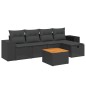 vidaXL Set de sofás de jardín 6 piezas y cojines ratán sintético negro vidaXL Set de sofás de jardín 6 piezas y cojines ratán sintético negro
