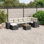 vidaXL Set de sofás de jardín 8 piezas y cojines ratán sintético negro vidaXL Set de sofás de jardín 8 piezas y cojines ratán sintético negro