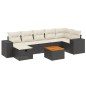 vidaXL Set de sofás de jardín 8 piezas y cojines ratán sintético negro vidaXL Set de sofás de jardín 8 piezas y cojines ratán sintético negro