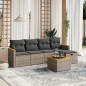 vidaXL Set de muebles de jardín 6 pzas y cojines ratán sintético gris vidaXL Set de muebles de jardín 6 pzas y cojines ratán sintético gris