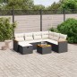 vidaXL Set de sofás de jardín 8 piezas y cojines ratán sintético negro vidaXL Set de sofás de jardín 8 piezas y cojines ratán sintético negro