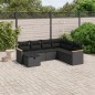 vidaXL Set de comedor de jardín 7 pzas y cojines ratán sintético negro vidaXL Set de comedor de jardín 7 pzas y cojines ratán sintético negro