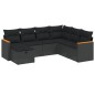 vidaXL Set de comedor de jardín 7 pzas y cojines ratán sintético negro vidaXL Set de comedor de jardín 7 pzas y cojines ratán sintético negro
