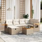 vidaXL Set sofás de jardín 7 piezas y cojines ratán sintético beige vidaXL Set sofás de jardín 7 piezas y cojines ratán sintético beige