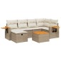 vidaXL Set sofás de jardín 7 piezas y cojines ratán sintético beige vidaXL Set sofás de jardín 7 piezas y cojines ratán sintético beige