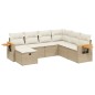 vidaXL Set sofás de jardín 7 piezas y cojines ratán sintético beige vidaXL Set sofás de jardín 7 piezas y cojines ratán sintético beige