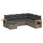 vidaXL Set de sofás de jardín 7 piezas con cojines ratán PE gris vidaXL Set de sofás de jardín 7 piezas con cojines ratán PE gris