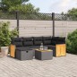 vidaXL Set de comedor de jardín 7 pzas y cojines ratán sintético negro vidaXL Set de comedor de jardín 7 pzas y cojines ratán sintético negro