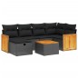 vidaXL Set de comedor de jardín 7 pzas y cojines ratán sintético negro vidaXL Set de comedor de jardín 7 pzas y cojines ratán sintético negro