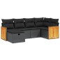 vidaXL Set de sofás de jardín 6 piezas y cojines ratán sintético negro vidaXL Set de sofás de jardín 6 piezas y cojines ratán sintético negro