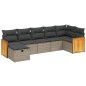 vidaXL Set de sofás de jardín 7 piezas con cojines ratán PE gris vidaXL Set de sofás de jardín 7 piezas con cojines ratán PE gris