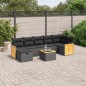vidaXL Set de sofás de jardín 8 piezas y cojines ratán sintético negro vidaXL Set de sofás de jardín 8 piezas y cojines ratán sintético negro