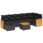 vidaXL Set de sofás de jardín 8 piezas y cojines ratán sintético negro vidaXL Set de sofás de jardín 8 piezas y cojines ratán sintético negro