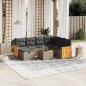 vidaXL Set de sofás de jardín 8 pzas y cojines ratán sintético gris vidaXL Set de sofás de jardín 8 pzas y cojines ratán sintético gris