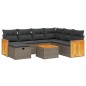 vidaXL Set de sofás de jardín 8 pzas y cojines ratán sintético gris vidaXL Set de sofás de jardín 8 pzas y cojines ratán sintético gris