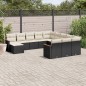 vidaXL Set de sofás de jardín 12 piezas cojines ratán sintético negro vidaXL Set de sofás de jardín 12 piezas cojines ratán sintético negro