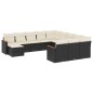 vidaXL Set de sofás de jardín 12 piezas cojines ratán sintético negro vidaXL Set de sofás de jardín 12 piezas cojines ratán sintético negro