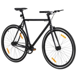 vidaXL Bicicleta de piñón fijo negro 700c 51 cm
