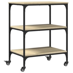 vidaXL Carrito de cocina madera de ingeniería roble Sonoma 60x41x76 cm