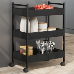 vidaXL Carrito de cocina madera de ingeniería negro 50x30x70 cm