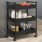vidaXL Carrito de cocina madera de ingeniería negro 50x30x70 cm