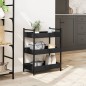 vidaXL Carrito de cocina madera de ingeniería negro 50x30x70 cm