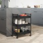 vidaXL Carrito de cocina madera de ingeniería negro 50x30x70 cm