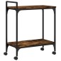 vidaXL Carrito cocina madera ingeniería roble ahumado 60,5x31x72,5 cm vidaXL Carrito cocina madera ingeniería roble ahumado 60,5x31x72,5 cm