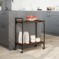 vidaXL Carrito cocina madera ingeniería roble ahumado 60,5x31x72,5 cm vidaXL Carrito cocina madera ingeniería roble ahumado 60,5x31x72,5 cm