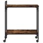 vidaXL Carrito cocina madera ingeniería roble ahumado 60,5x31x72,5 cm vidaXL Carrito cocina madera ingeniería roble ahumado 60,5x31x72,5 cm