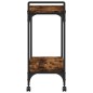 vidaXL Carrito cocina madera ingeniería roble ahumado 60,5x31x72,5 cm vidaXL Carrito cocina madera ingeniería roble ahumado 60,5x31x72,5 cm
