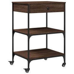 vidaXL Carrito de cocina madera ingeniería marrón roble 60x48x89,5 cm