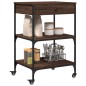 vidaXL Carrito de cocina madera ingeniería marrón roble 60x48x89,5 cm vidaXL Carrito de cocina madera ingeniería marrón roble 60x48x89,5 cm