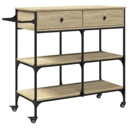vidaXL Carrito de cocina madera ingeniería roble Sonoma 105x42x95 cm