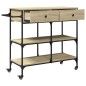 vidaXL Carrito de cocina madera ingeniería roble Sonoma 105x42x95 cm vidaXL Carrito de cocina madera ingeniería roble Sonoma 105x42x95 cm