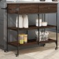 vidaXL Carrito de cocina madera ingeniería marrón roble 105x42x95 cm vidaXL Carrito de cocina madera ingeniería marrón roble 105x42x95 cm