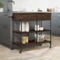 vidaXL Carrito de cocina madera ingeniería marrón roble 105x42x95 cm vidaXL Carrito de cocina madera ingeniería marrón roble 105x42x95 cm