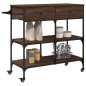 vidaXL Carrito de cocina madera ingeniería marrón roble 105x42x95 cm vidaXL Carrito de cocina madera ingeniería marrón roble 105x42x95 cm